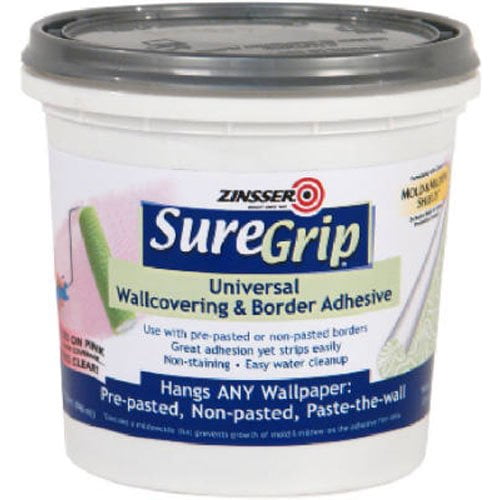 RustOleum 2874 Sure Grip Universal Wallcovering Adhesive, Quart, Clear