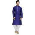 thumbnail image 1 of Royal Kurta Mens Cotton Kurta & Salwar Set (Blue-White, 44), 1 of 1