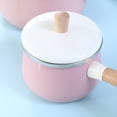 thumbnail image 2 of serony Nonstick Enamel Sauce Pan Pot with Lid Kitchen Cookware Pink Saucepan, 2 of 9