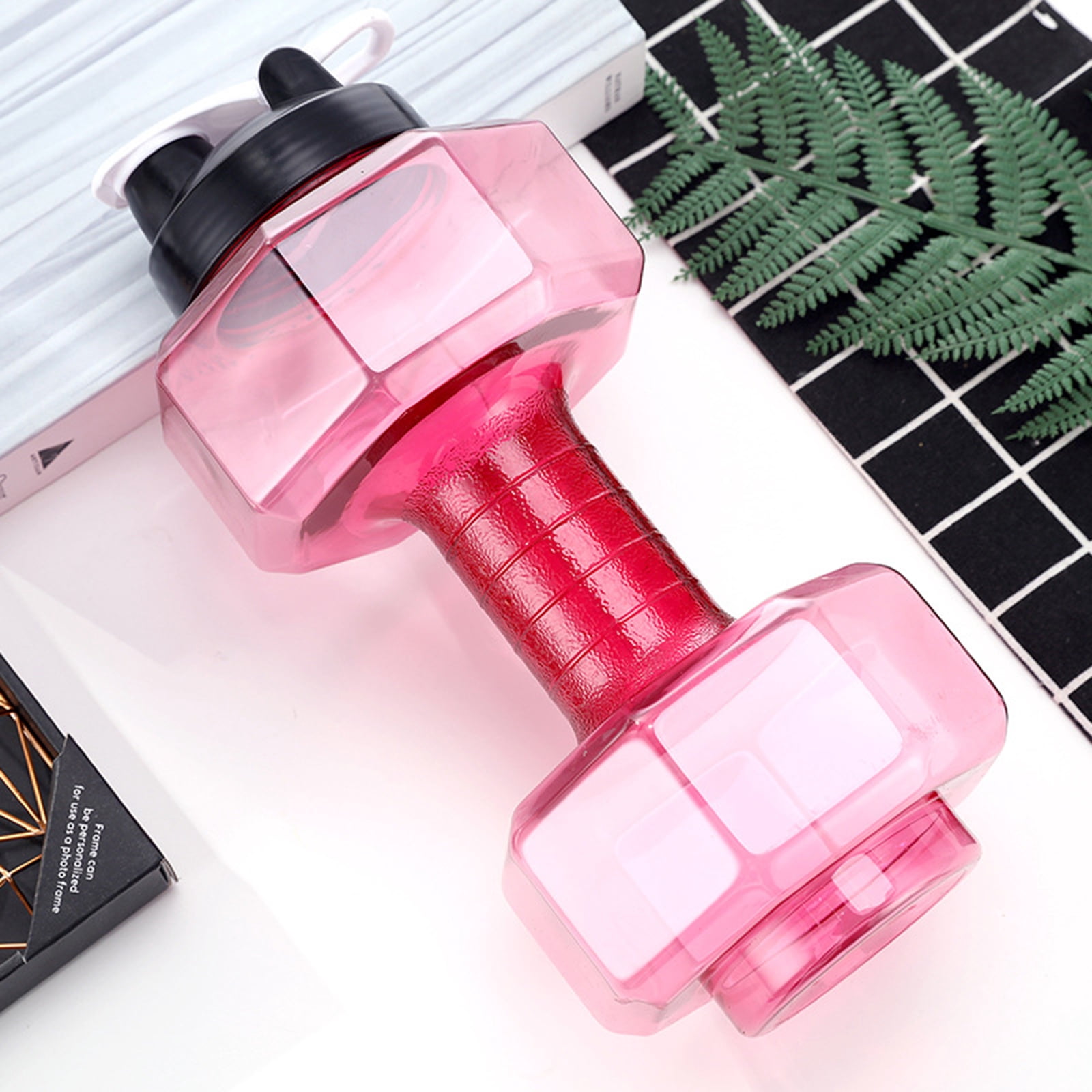 Fitness dumbbells weight strong water drinking bottle 2600ml red