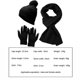 thumbnail image 2 of Conjunto de tres piezas de gorro, bufanda y guantes, cálido y aislante, gorro de punto grueso, 2 of 6