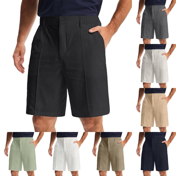 Men's Classic Fit Golf Shorts Lightweight Long Stretch Hiking Short with Pockets for Casual Work, 34