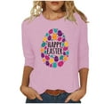 thumbnail image 2 of EGNMCR Easter T-Shirt Imprimé Graphique pour Femmes, Mode Décontractée de Noël, Col Rond, Manches 3/4, 2 of 4