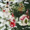 thumbnail image 1 of Adorno navideño de fieltro de lana | Decoración de árbol navideño hecha a mano con patrón de copos de nieve | Decoración colgante de 15 cm | Repisa festiva suave, corona, acento de manualidades DIY, 1 of 6