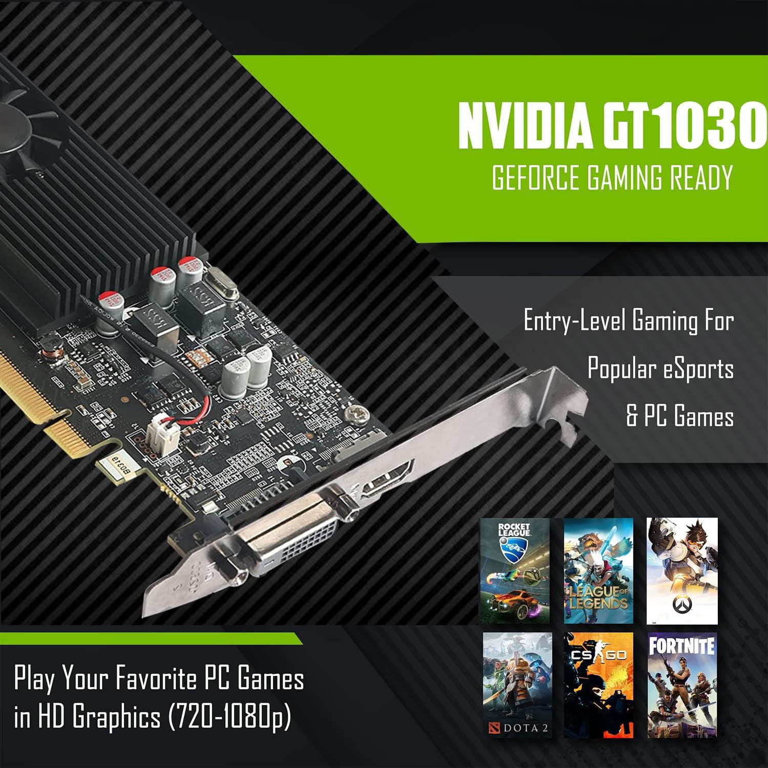 Restored HP Full Dark Gaming PC Desktop Computer – AMD Pro A10-9700,GT 1030 Graphics,8GB RAM,512GB SSD,RGB Keyboard with AI Copilot,Mouse,WiFi,RGB Headphone,Windows 11