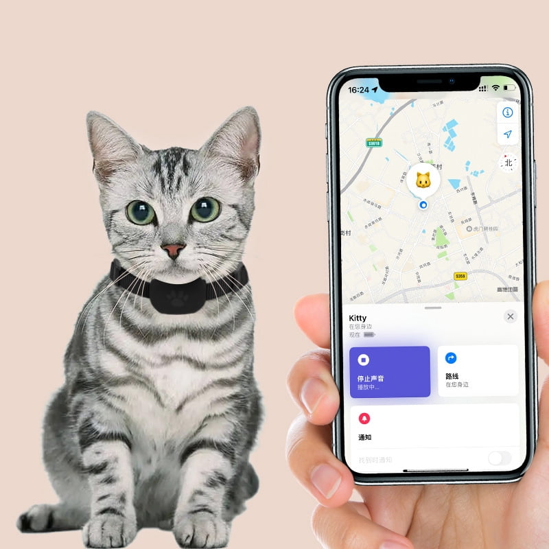 Collar Cat Locator Pet Dog Anti-Lost Device FindMy Mobile Tracking Pet Anti-Lost Finder