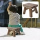 thumbnail image 4 of Taburete pequeño de madera para niños, asiento cuadrado antideslizante para cocina, baño barnizado, 4 of 5
