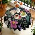 thumbnail image 4 of Round Tablecloth Polyester Material 60 Inch flower Waterproof Stain Wrinkle Free for Kitchen Table, 4 of 5