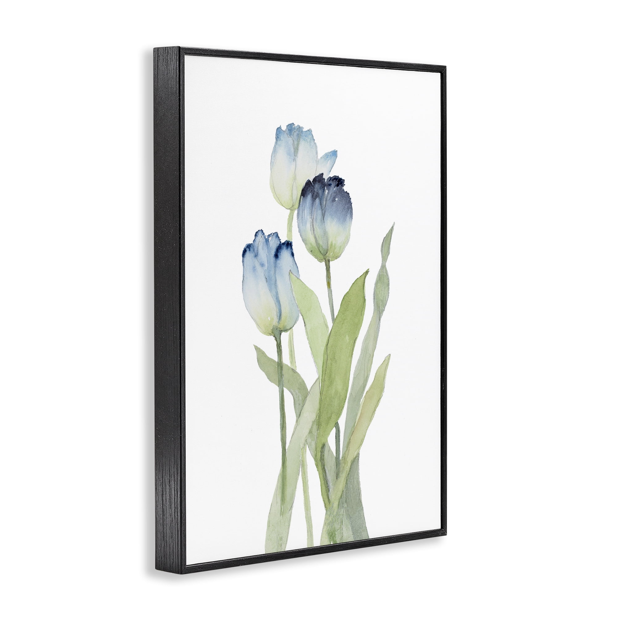 Stupell Industries Blue Garden Tulips Botanical & Floral Painting Black Framed Art Print Wall Art, 20 x 30