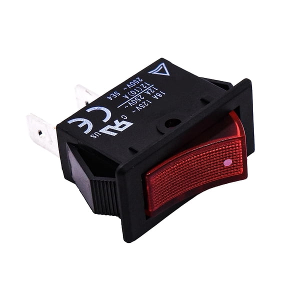 HQRP ON Off Red Rocker Switch 2-Prong 16A 125V Compatible with Dewalt 5140069-87 DWFP55120 STFP70635MJ Air Compressor, UL Listed