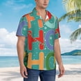 thumbnail image 3 of Fuzoiu Ho Ho Ho Print Hawaiian Shirt for Men, Summer Beach Casual Short Sleeve Button Down Shirts, Men’s Beach Summer Shirts with Pocket,3X-Large, 3 of 7