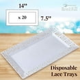 thumbnail image 5 of DISPOSABLE LACE TRAYS | for Upscale Wedding and Dining | 6 pc | White | 14” x 7.5”, 5 of 6