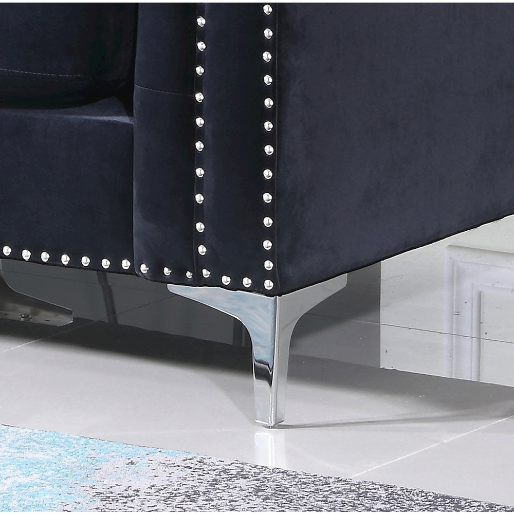 Glory Furniture Pompano Sofa Chaise in Black Color
