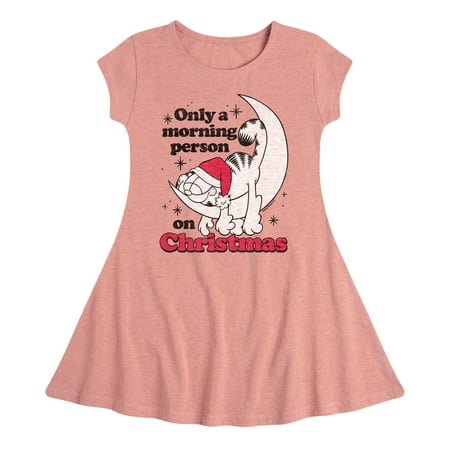 

Garfield - Only A Morning Person On Christmas - Toddler And Youth Girls Fit And Flare Dress