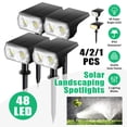 thumbnail image 6 of LITOM 48 LED Solar Landscape Spotlights, IP65 Upgraded Solar Spot Lights Outdoor, 2 in 1 Wireless Waterproof Outdoor Solar Spotlights for Yard Garden Patio, Warm White, 6 of 11
