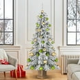 thumbnail image 2 of Costway 1 PCS 6 FT Artificial Xmas Tree Hinged Christmas Tree with 589 Flocked Branch Tips, 2 of 10