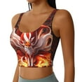 thumbnail image 2 of Bingfone Gilet de Sport pour Femmes Feuille Rouge Renard, Gilet de Yoga Entraînement Physique Absorbant la Sueur et à Séchage Rapide avec Coussin de Poitrine Amovible-TG, 2 of 8