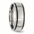 thumbnail image 4 of Bague en Caoutchouc Noir 8mm en Acier Inoxydable 10 Taille, 4 of 6