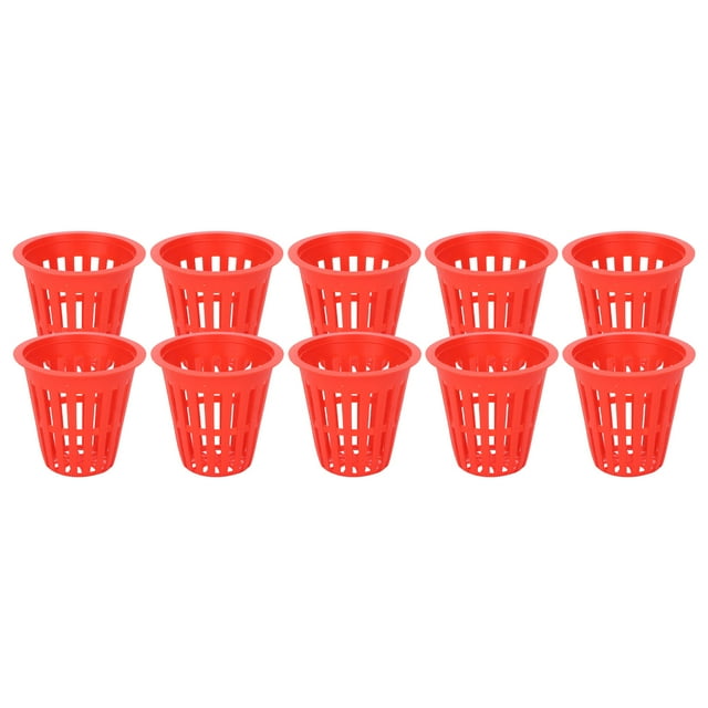 Plant Mesh Cup, Planting Basket Reusable For Hydroponic For Garden Red