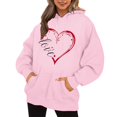 thumbnail image 1 of WEAIXIMIUNG Chandails en Molleton pour Femmes avec Poches Manches Longues Col Rond Poche Imprimé Cœur Saint-Valentin, 1 of 3