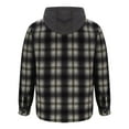 thumbnail image 3 of guisaled Mens Flannel Shirt Jacket with Hood Sherpa Lined Heavy Fleece Jackets Long Sleeve Button Down Causal Plaid Jacket Deals, 3 of 5