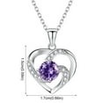 thumbnail image 3 of Collier Clavicule Argenté Amour Frais Bijoux pour Femmes Perles Alliage de Zinc Violet, 3 of 4