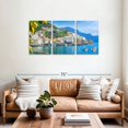 thumbnail image 2 of Elephant Stock Sunny Amalfi Coast Wall Art - Horizontal Multi Panel Canvas - Living Room Wall Decor - Places Multi Panel - Blue And Beige Decor - 56" x 27", 2 of 4