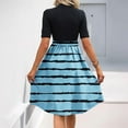 thumbnail image 4 of Weiqiqre Summer Dresses for Women Flowy Short Sleeve Empire Waist Summer Crewneck Midi Length Fashion Belted Sundresses for Women, 4 of 6