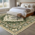 thumbnail image 5 of Green Boho Large Area Rugs for Bedroom Living Room, Soft Non Slip Carpet Bedside Rug, Chic Traditional Antique Geometric Rustic Rectangular Floor Cover Kitchen Accent Rug 8'x10' for Office, 5 of 9
