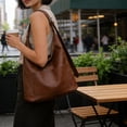 thumbnail image 4 of Leather Tote Bag For Women Large Capacity Shoulder Bag Casual Work Purse Handbag Office Travel Brown, 4 of 6