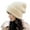 Beige, variant on Knitted Hat Baggy Slouchy Ribbed Flanging Stretchy Keep Warm Solid Color Autumn Winter Women Men Beanie Cap for