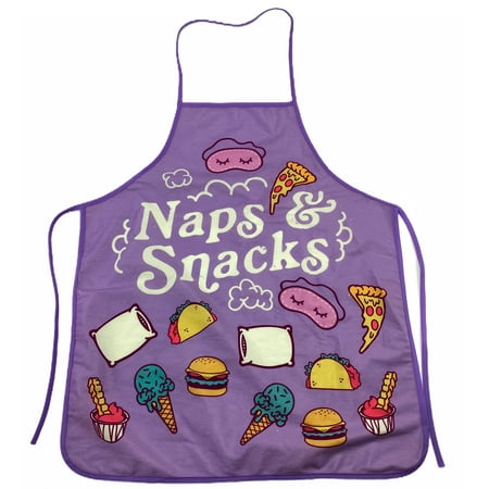 

Naps And Snacks Apron Funny Comfort Food Sleeping Graphic Novelty Kitchen Smock (Apron)