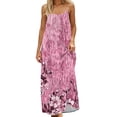 thumbnail image 3 of Tqyyweavej Plus Size Backless Cami Dress for Women Print Flowy Sleeveless Maxi Dress Spaghetti Strap Loose Summer Loungewear Dress, 3 of 10