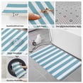 thumbnail image 6 of Aqua Striped Bath Mat 3 Piece Bathroom Rug Set, Modern Farmhouse Blue White Stripes Non Slip Bath Rug Contour Mat and Toilet Lid Cover, Absorbent Shower Mats Soft Bath Rugs and Mats Sets, 6 of 8