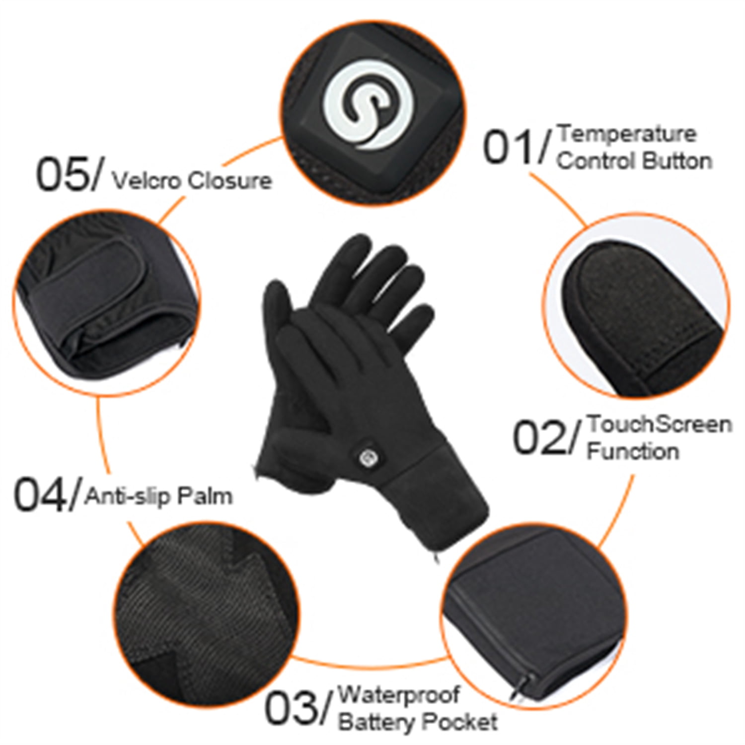 SAVIOR HEAT Heated Cycling Gloves for Men Women, Thin Electric Rechargeable Battery Motorcycle Warm Gloves 7.4V 2200mAh Hand Warmer Gloves for Cold Weather Work Ski Skate Hiking Camping Hunting