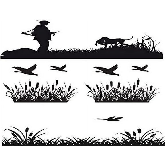 Whimsical Practicality's Ducks Hunter and Cattails Birthday Border Cake Side Strips 3 Strips 2.5x10 inchs on size