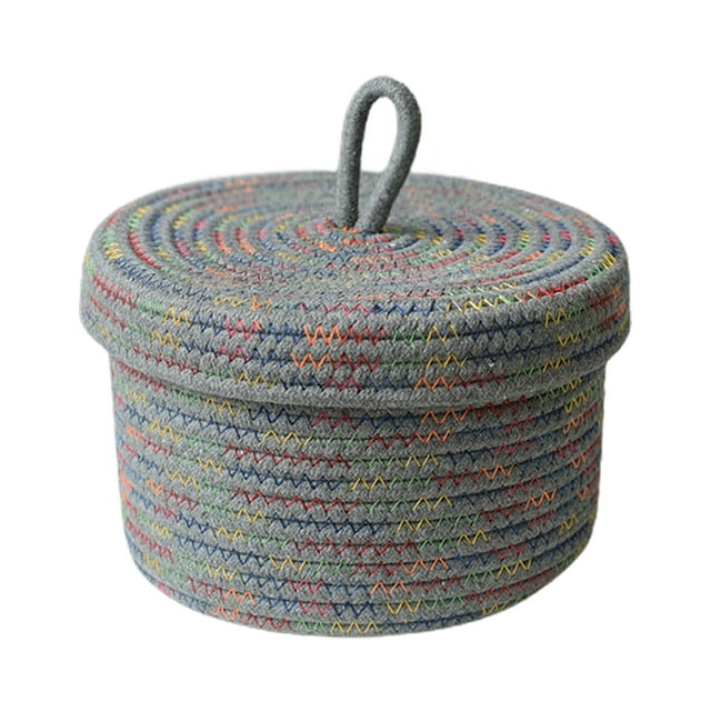 Decorative Baskets Box Desktop With Cover Simple And Unique Design Weave Cotton Face Tonic Household For Home Storage