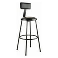 thumbnail image 2 of (Pack 2) NPS 30" Heavy Duty Vinyl Padded Steel Stool With Backrest, Black, 2 of 2