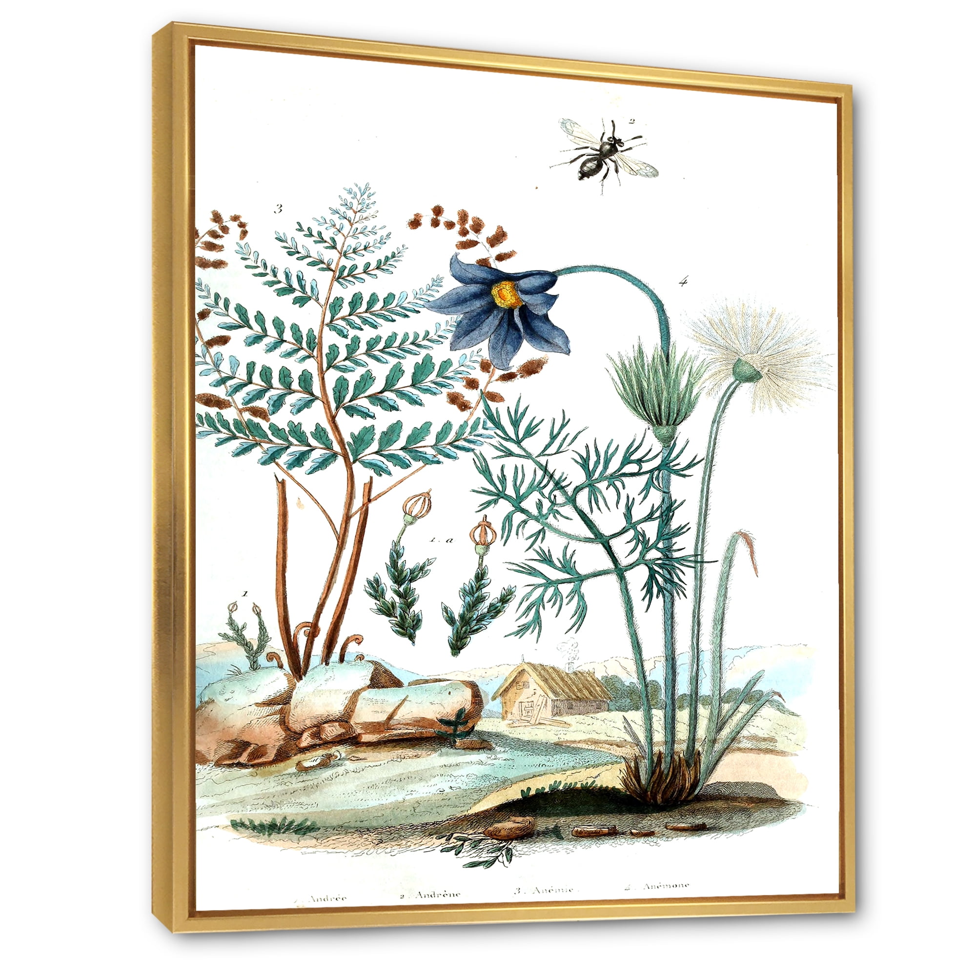 Designart 'Ancient Ancient Countryside Animals' Farmhouse Framed Canvas Wall Art Print