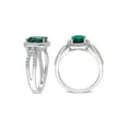 thumbnail image 3 of 2.00 Carat (Ctw) Lab-Created Cushion Emerald Ring in 10K White Gold with Diamonds for Women, 3 of 6