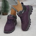 thumbnail image 3 of Womens Winter Hiking Boots with Fleece Lined Waterproof Non Slip Lace up Outdoor Sneakers Trekking Work Snow Ankle Booties Dark Purple Size 9, 3 of 8