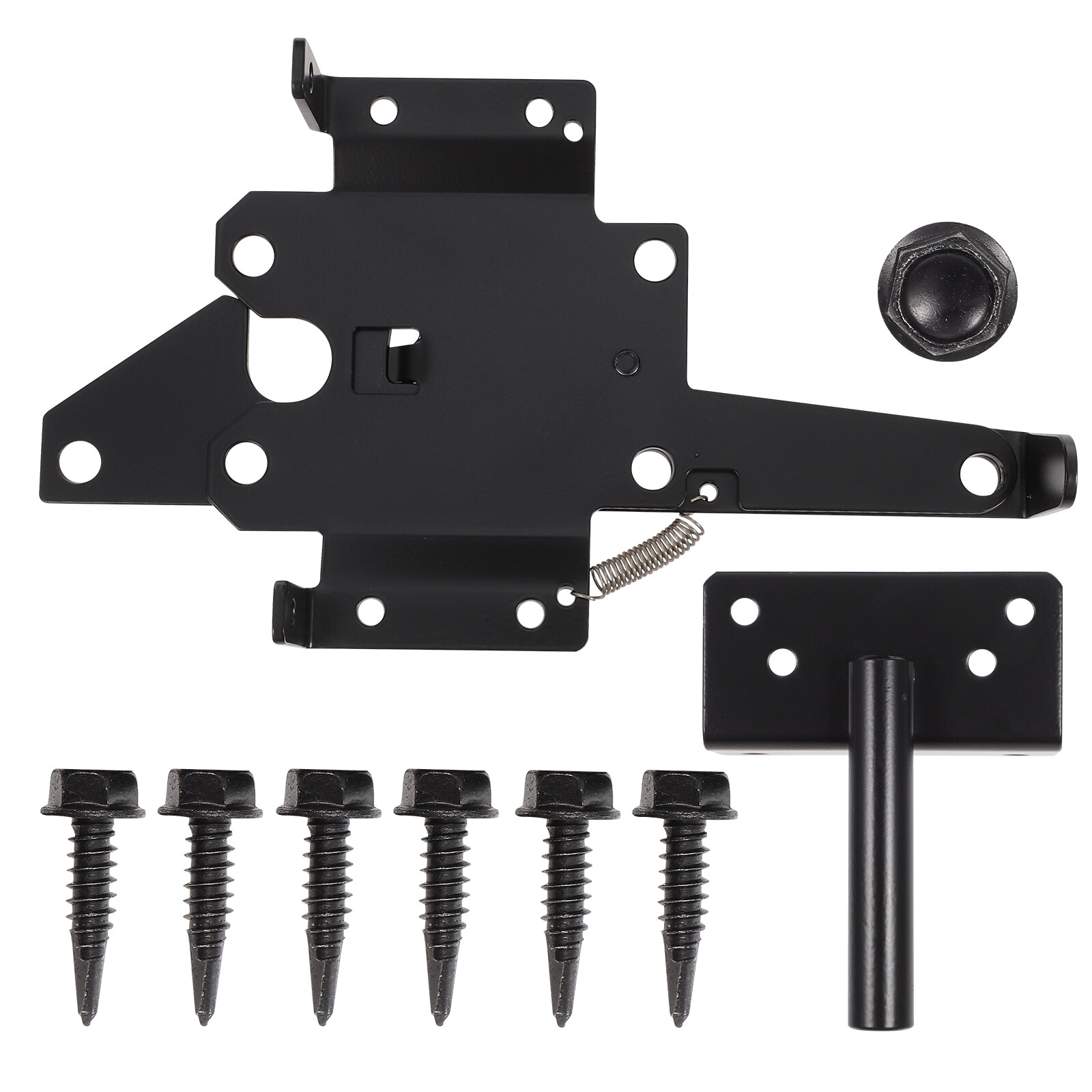 NUOLUX Gate Hinge Gate Latch Wooden Fence Latch Heavy Duty Post Mount