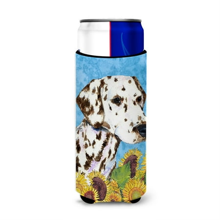 

Dalmatian in Summer Flowers Ultra Beverage Insulators for slim cans SS4238MUK