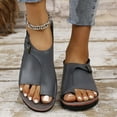 thumbnail image 2 of Women’s Sandals Comfortable Arch Support Dressy Flat Sandals Elastic Open Toe Walking Shoes for Summer Gray 7, 2 of 7