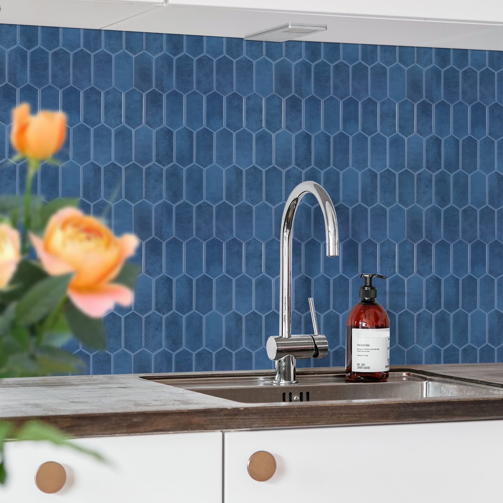 Peel And Stick Backsplash 3D Stick On Vinyl Sticker Thicker Upgrade Waterproof Mosaic Tiles 12 X 12 Inch (Set Of 10)