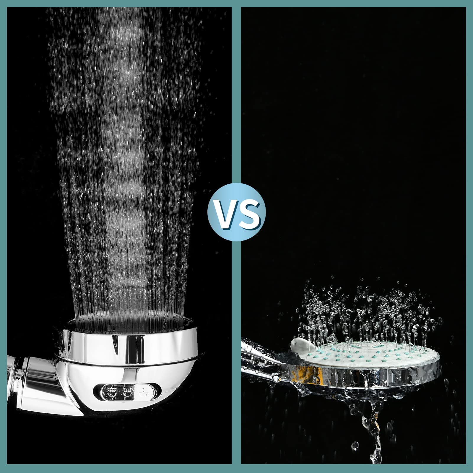 High Pressure Shower Head, 3-Settings Handheld Showerhead with ON/Off Full Shutoff Push Button and Switch to Control Flow, Angle-Adjustable Water Saving Body Sprays