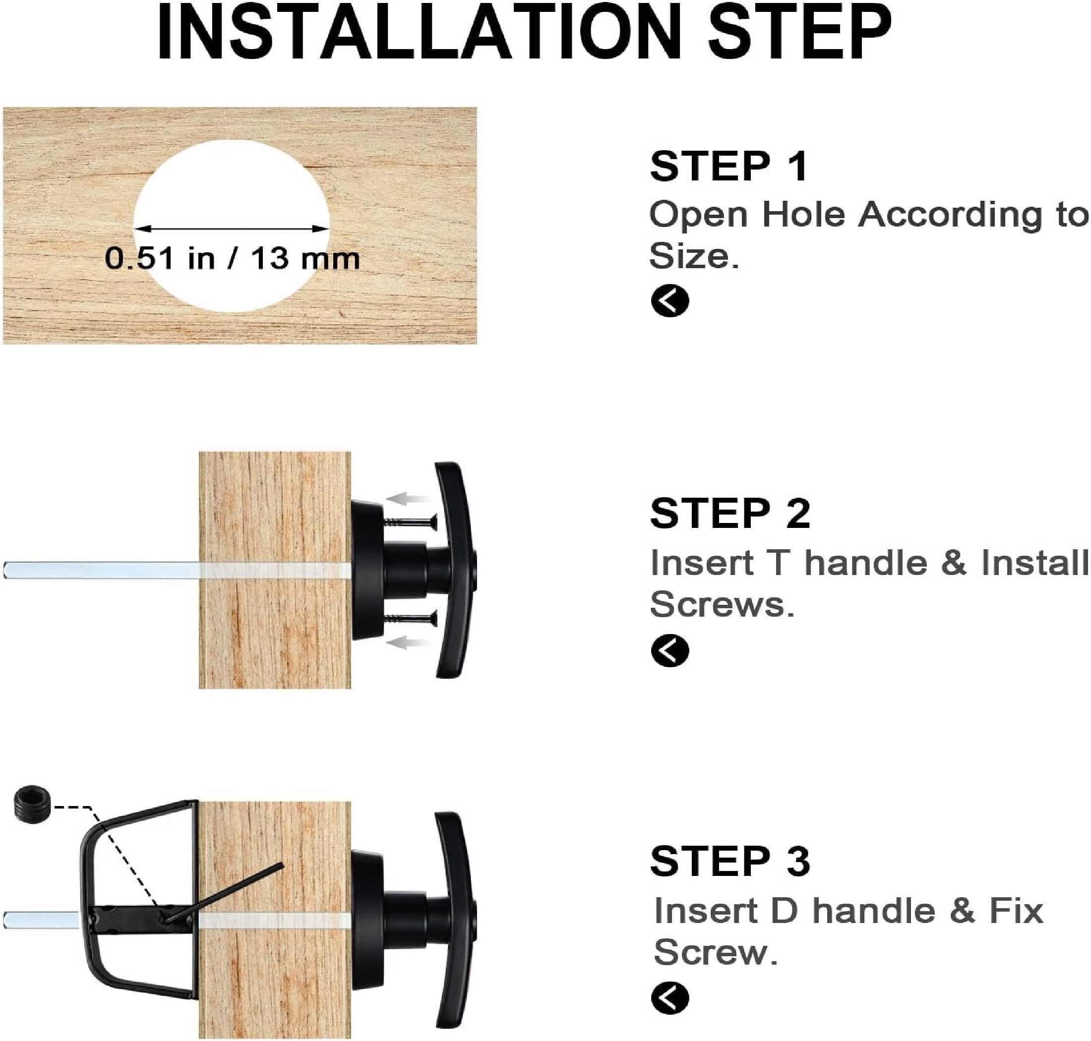 Shed Door Latch Kit,TGY T-Handle Door Lock with 2 Keys, 5-1/2" Stem Shed Door Hardware Lock for Storage Barn, Gates, Rvs, Chicken Coops, Garages, Playhouses