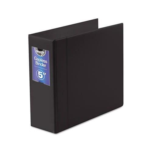 Gapless Loop Ring Binder 3 Rings, 5" Capacity, 11 x 8.5, Black