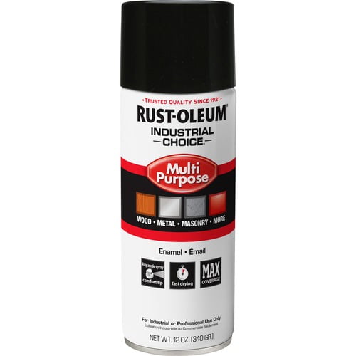 Rust-Oleum Industrial Choice Enamel Spray Paint - 12 fl oz - 1 Each - Black | Bundle of 2 Each