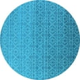 thumbnail image 1 of Ahgly Company Indoor Round Oriental Light Blue Industrial Area Rugs, 8' Round, 1 of 4